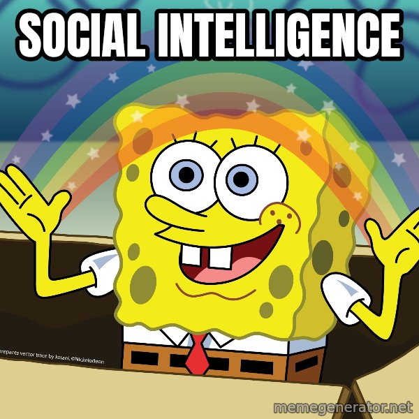 spongebob rainbow meme: social intelligence