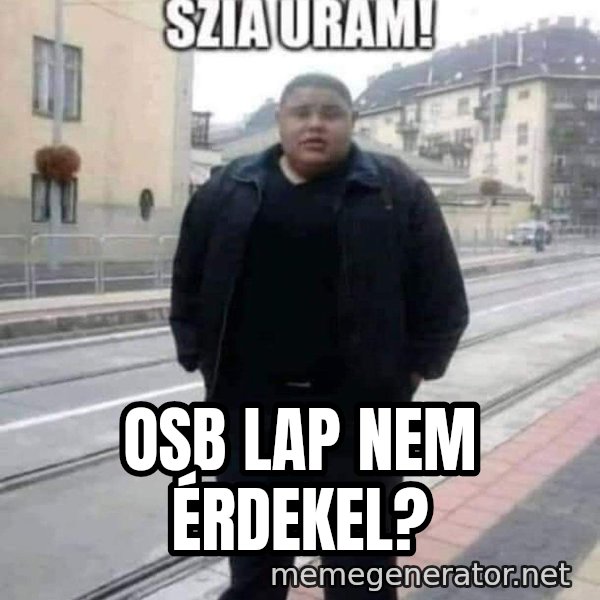 Szia uram meme: Osb lap nem érdekel?
