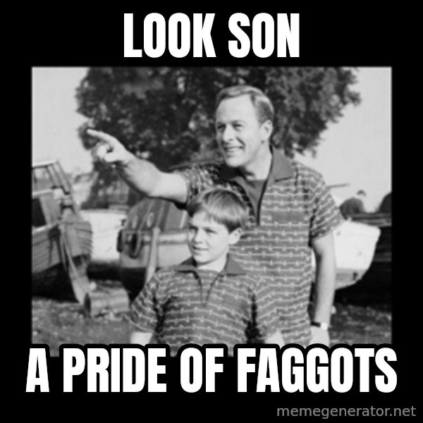 look son a faggot meme: look son / a pride of faggots