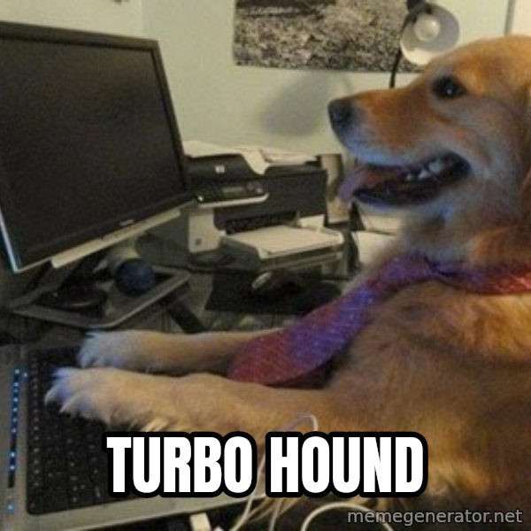 I have no idea what I'm doing - Dog with Tie meme: Turbo Hound
