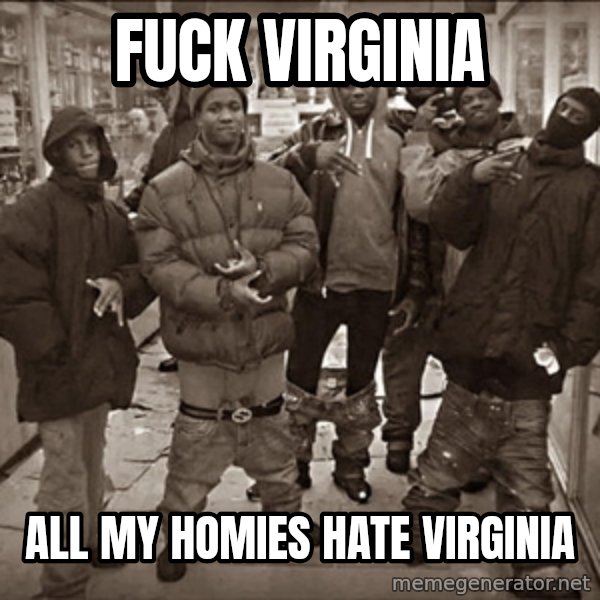 fuck _, All my homies hate _ meme: fuck virginia / all my homies hate virginia