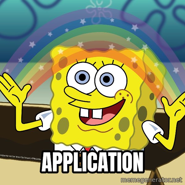 spongebob rainbow meme: APPLICATION