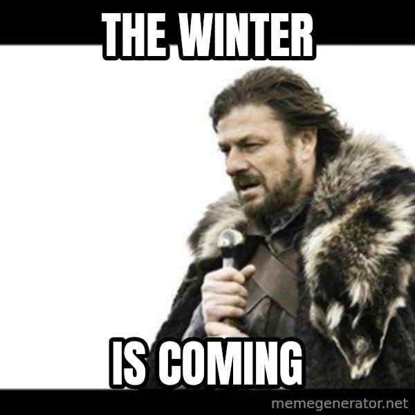 Winter is Coming meme: THE WINTER / IS COMING