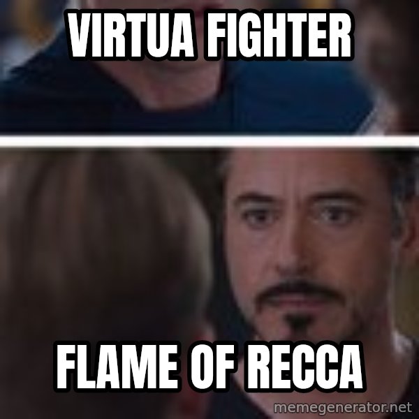  Cap And Tony Civil War meme: Virtua Fighter / Flame of Recca