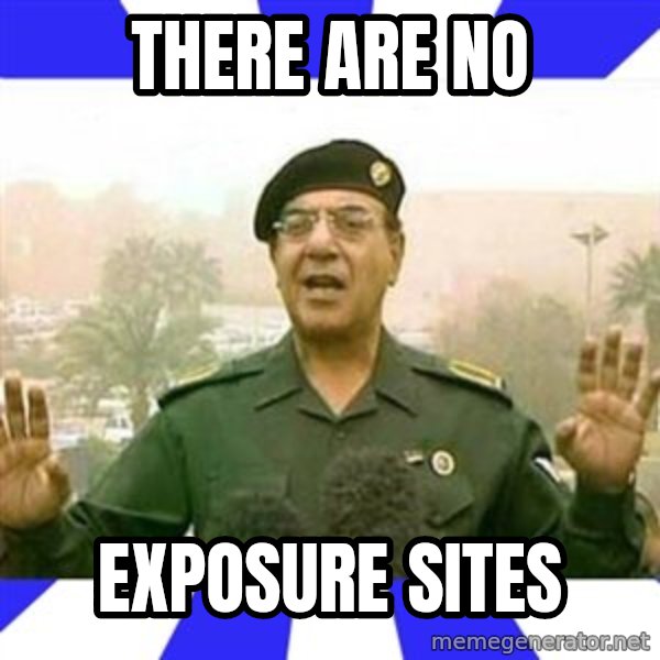 Comical Ali meme: there are no / exposure sites