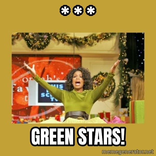Oprah You get a meme: * * * / Green stars!