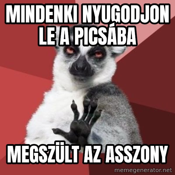 mindenki nyugodjon le a picsába meme: Mindenki nyugodjon le a picsába / Megszült az asszony