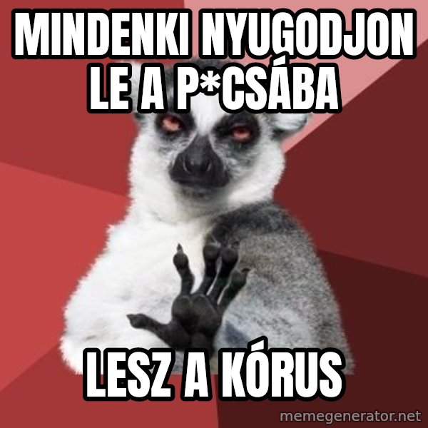 mindenki nyugodjon le a picsába meme: Mindenki nyugodjon le a p*csába / Lesz a kórus