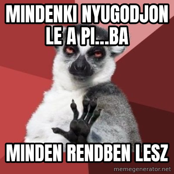 mindenki nyugodjon le a picsába meme: Mindenki nyugodjon le a    pi…ba / Minden rendben lesz