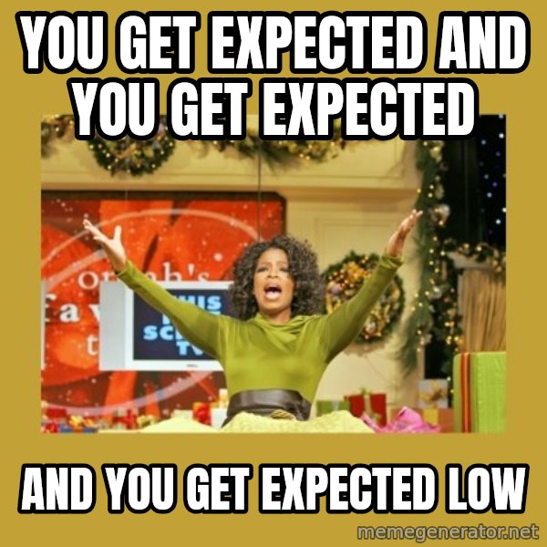 Oprah You get a meme: You get expected and you get expected / and you get expected low