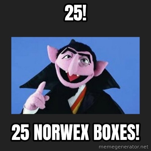 The Count from Sesame Street meme: 25! / 25 Norwex Boxes!