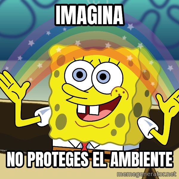 spongebob rainbow meme: Imagina / no proteges el ambiente