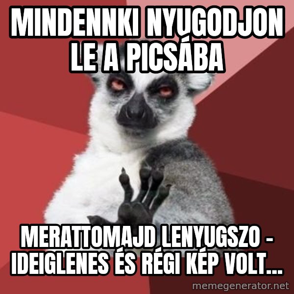 mindenki nyugodjon le a picsába meme: Mindennki nyugodjon le a picsába / Merattomajd lenyugszo - ideiglenes és régi kép volt...