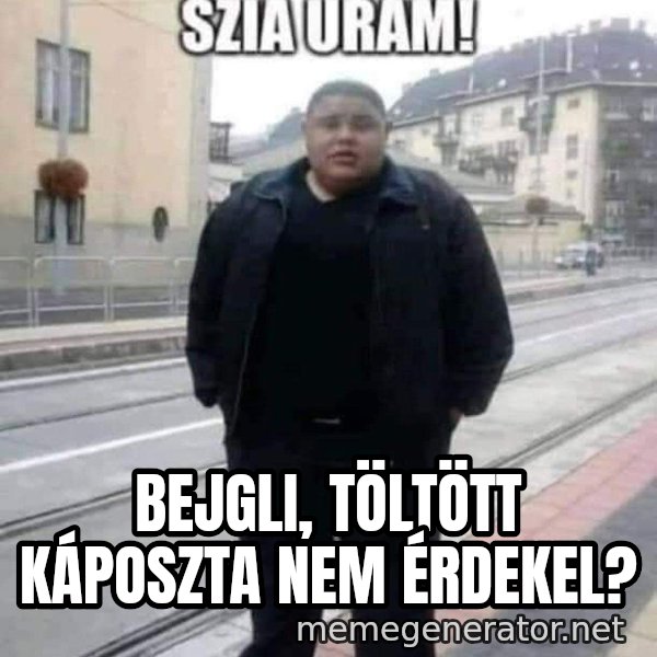 Szia uram meme: Bejgli, töltött káposzta nem érdekel?