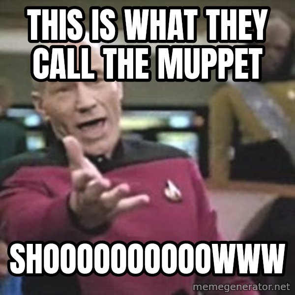 Captain Picard meme: this is what they call the muppet / shoooooooooowww