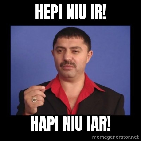 Manelistul Nicolae Guta meme: HEPI NIU IR! / HAPI NIU IAR!