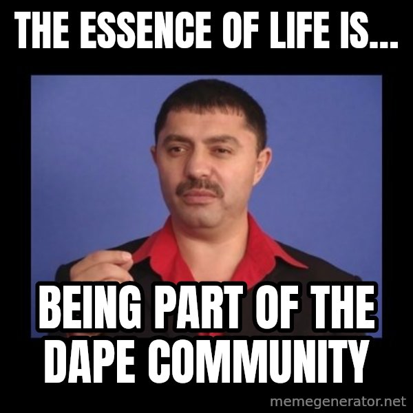Manelistul Nicolae Guta meme: The essence of life is… / Being part of the DAPE community