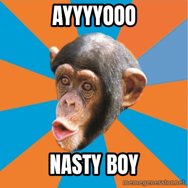 Stupid Monkey meme: Ayyyyooo / Nasty boy