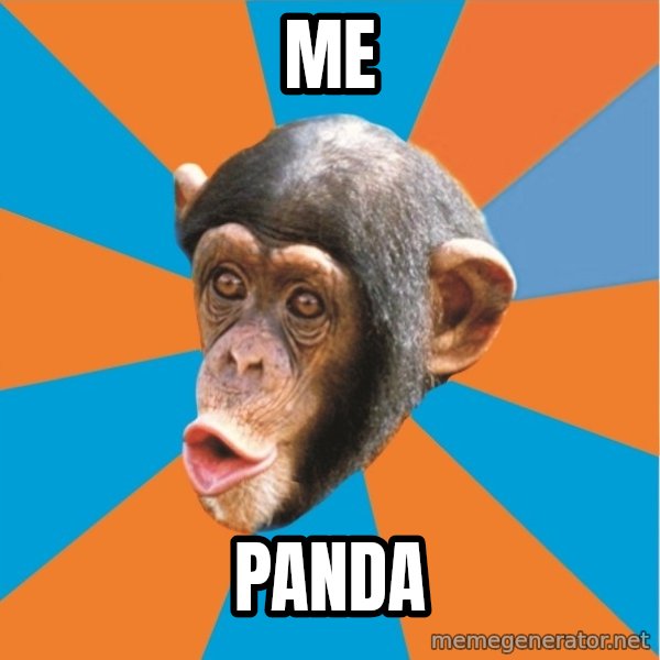 Stupid Monkey meme: me / panda