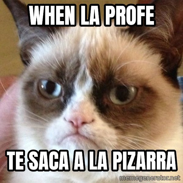 Angry Cat Meme meme: when la profe / te saca a la pizarra