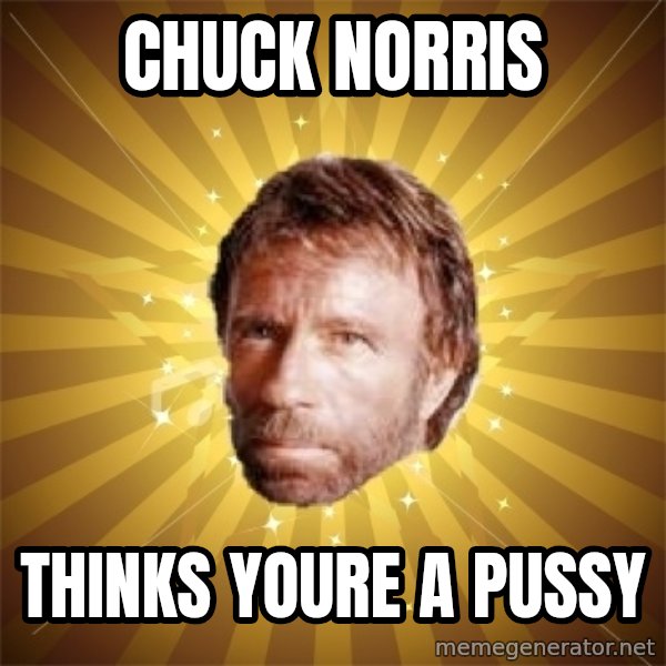 Chuck Norris Advice meme: Chuck Norris / Thinks youre a pussy