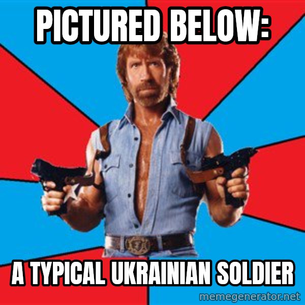 Chuck Norris  meme: Pictured below: / A typical Ukrainian Soldier