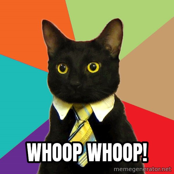 Business Cat meme: whoop whoop!