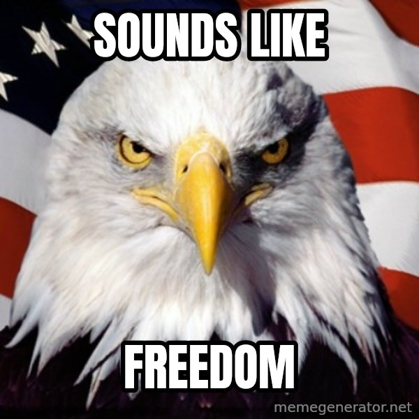 Freedom Eagle  meme: Sounds like / Freedom