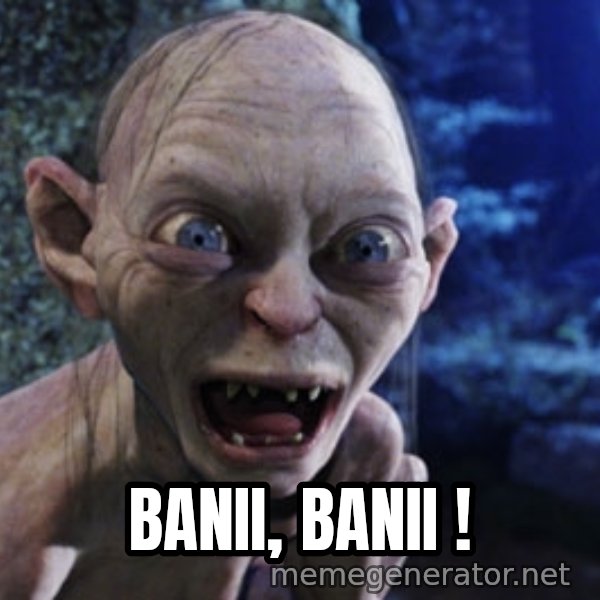Lotr Gollum meme: Banii, banii !