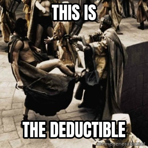 sparta kick meme: THIS IS / THE DEDUCTIBLE