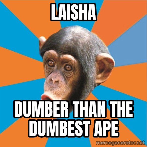 Stupid Monkey meme: laisha / Dumber than the dumbest ape