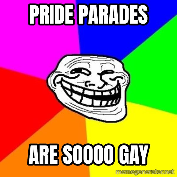 Trollface meme: Pride Parades / Are Soooo Gay
