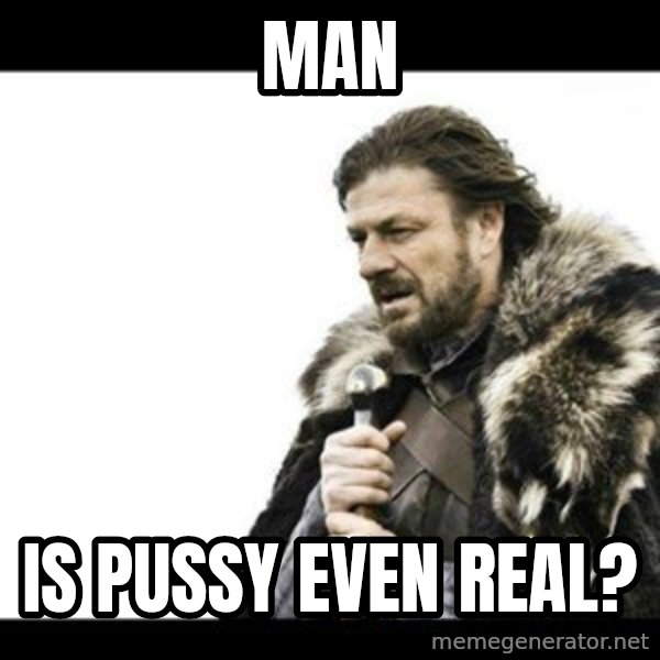 Winter is Coming meme: man / is pussy even real?