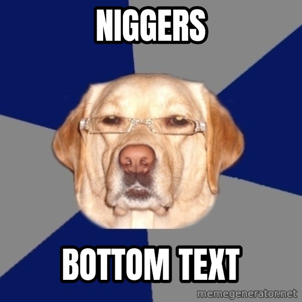 Racist Dawg meme: NIGGERS / BOTTOM TEXT