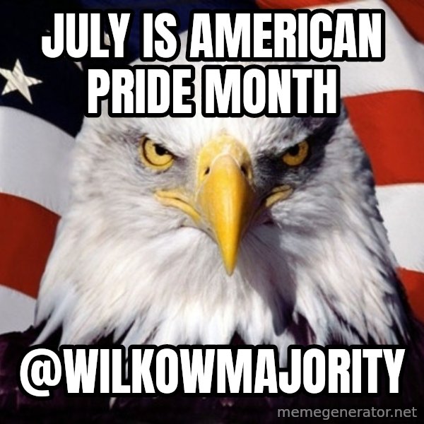 American Pride Eagle meme: July is American Pride Month / @wilkowmajority