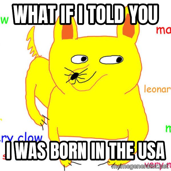 What If I Told You meme: What if i told you / I was born in the usa