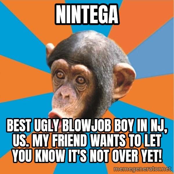 Stupid Monkey meme: nintega / best ugly blowjob boy in nj, us. My friend wants to let you know it's not over yet!