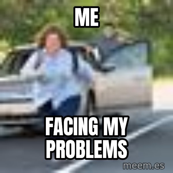Melissa Mccarthy Running Away meme: Me / Facing my problems