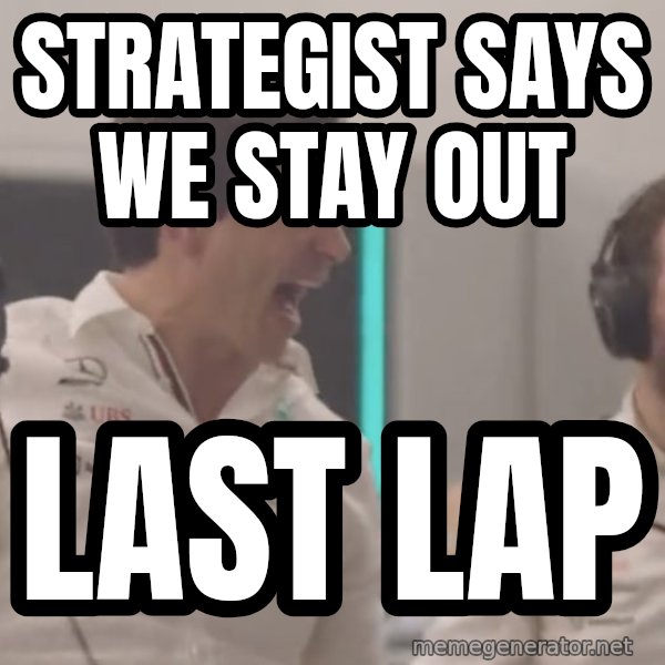 Toto Losing It On The Pit Wall meme: Strategist says we stay out / Last lap