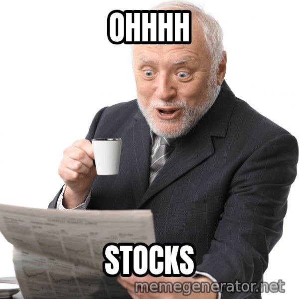Harold Reading the Newspaper meme: OHHHH / STOCKS