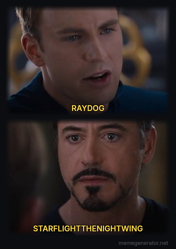 Civil War: Pick a Side meme: RAYDOG / STARFLIGHTTHENIGHTWING
