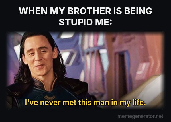 I've Never Met This Man in My Life meme: WHEN MY BROTHER IS BEING STUPID ME: / I've never met this man in my life.