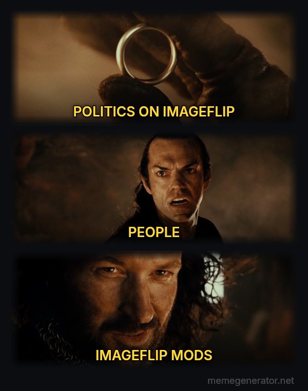 Cast It Into the Fire meme: POLITICS ON IMAGEFLIP / PEOPLE / IMAGEFLIP MODS