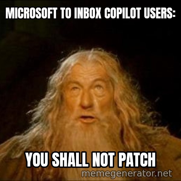 You Shall Not Pass meme: MICROSOFT TO INBOX COPILOT USERS: / YOU SHALL NOT PATCH