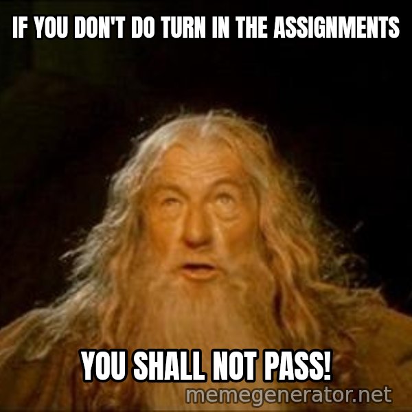 You Shall Not Pass meme: IF YOU DON'T DO TURN IN THE ASSIGNMENTS / YOU SHALL NOT PASS!