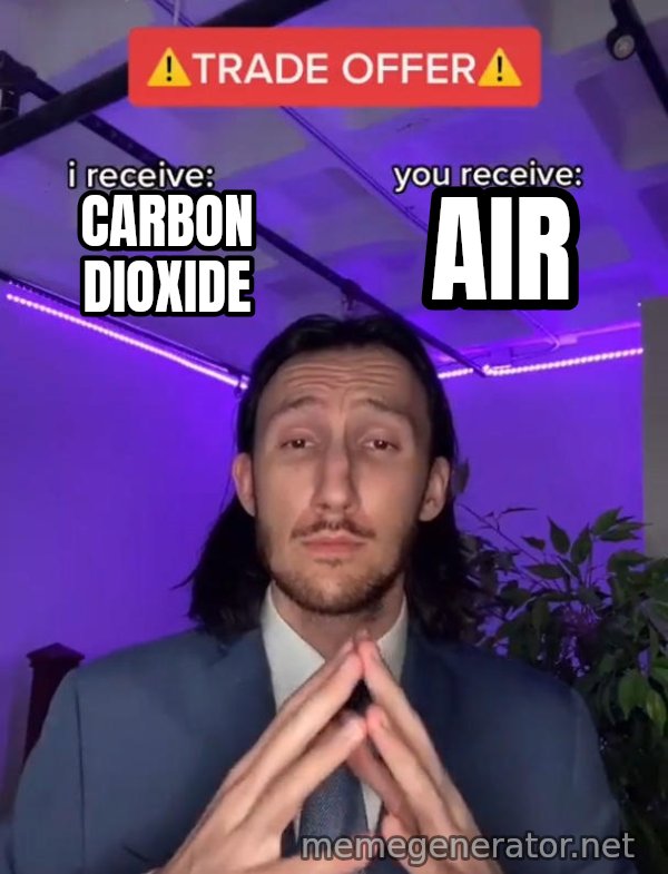 Trade Offer meme: carbon dioxide / air