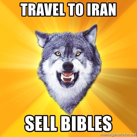 Courage Wolf - travel to iran sell bibles