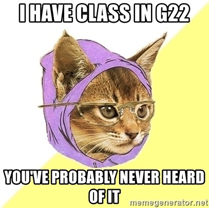 Hipster Kitty - I have class in G22 You've probably never heard of it