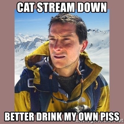  Bear Grylls Piss - Cat STREAM DOWN BETTER DRINK MY OWN PISS