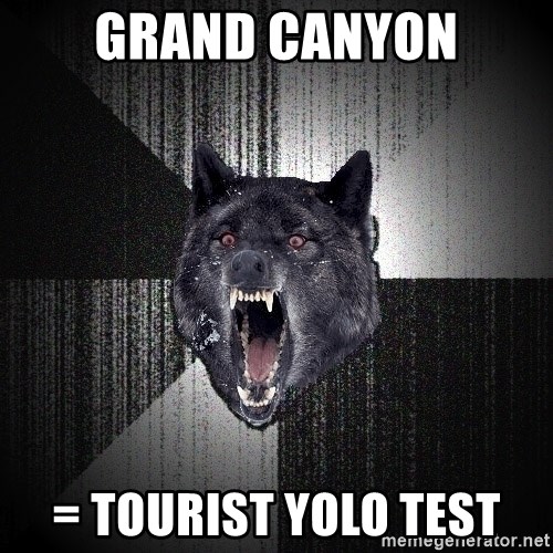 Insanity Wolf - Grand Canyon = Tourist yolo test